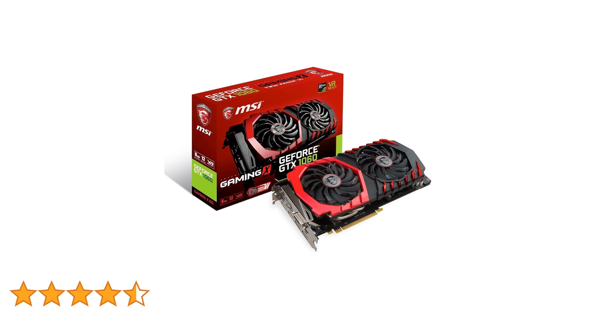 MSI GAMING GeForce GTX 1060 6GB GDDR5 DirectX 12 VR Ready